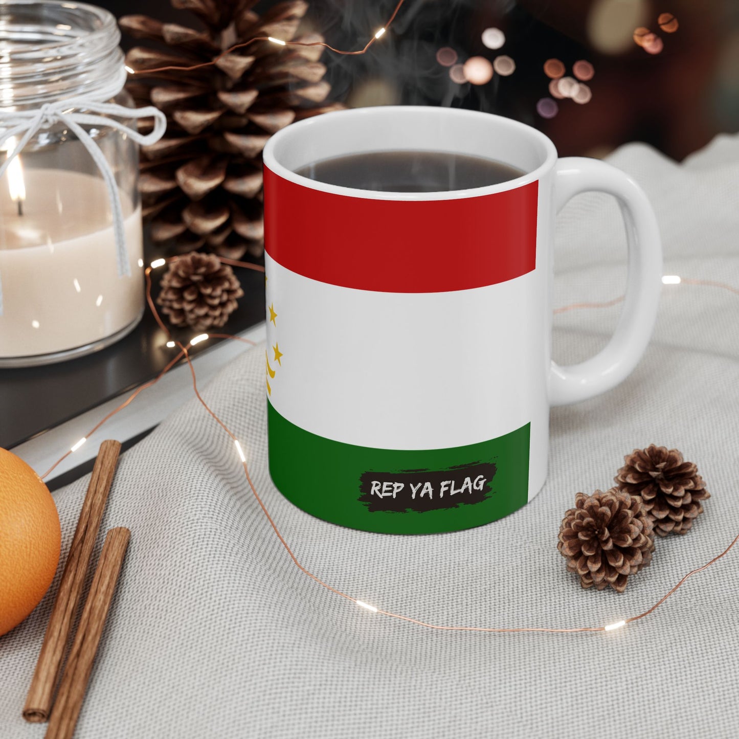 Tajikistan Flag Coffee Tea Mug 11oz 15oz | Rep Ya Flag Ceramic Mug