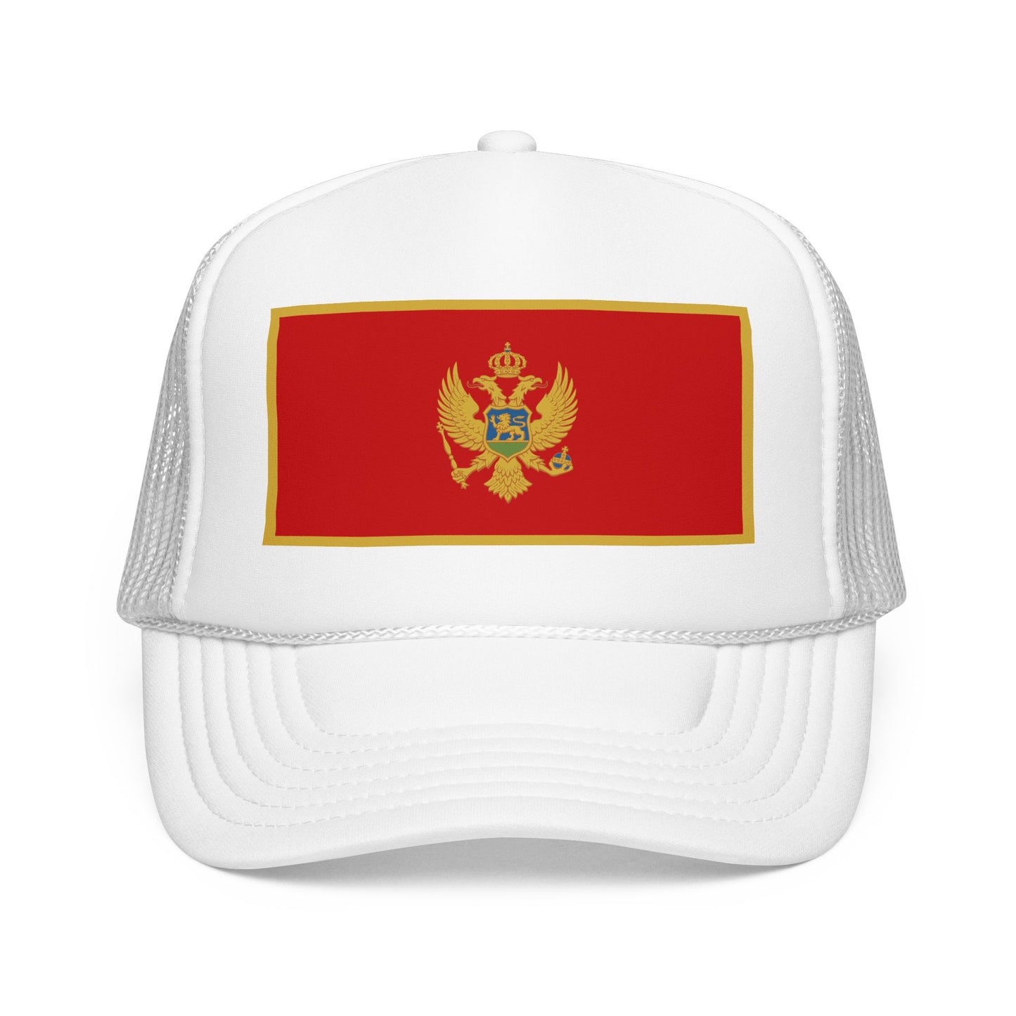 Montenegro Flag Foam Trucker Hat | Montenegrin Pride Snapback Cap | Rep Ya Flag