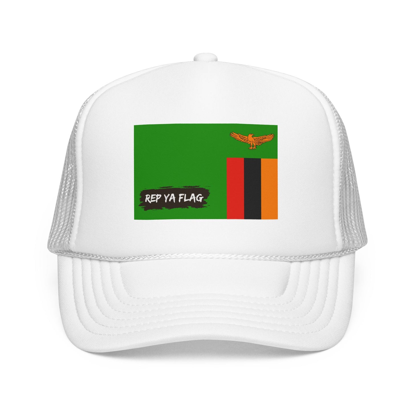 Zambia Flag Foam Trucker Hat | Rep Ya Flag design