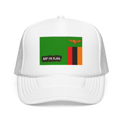Zambia Flag Foam Trucker Hat | Rep Ya Flag design