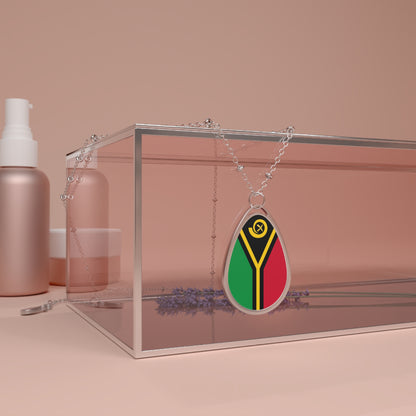 Vanuatu Flag Oval Necklace