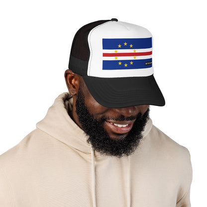 Cabo Verde Flag Foam Trucker Hat | Cape Verde Pride Snapback Cap | Rep Ya Flag