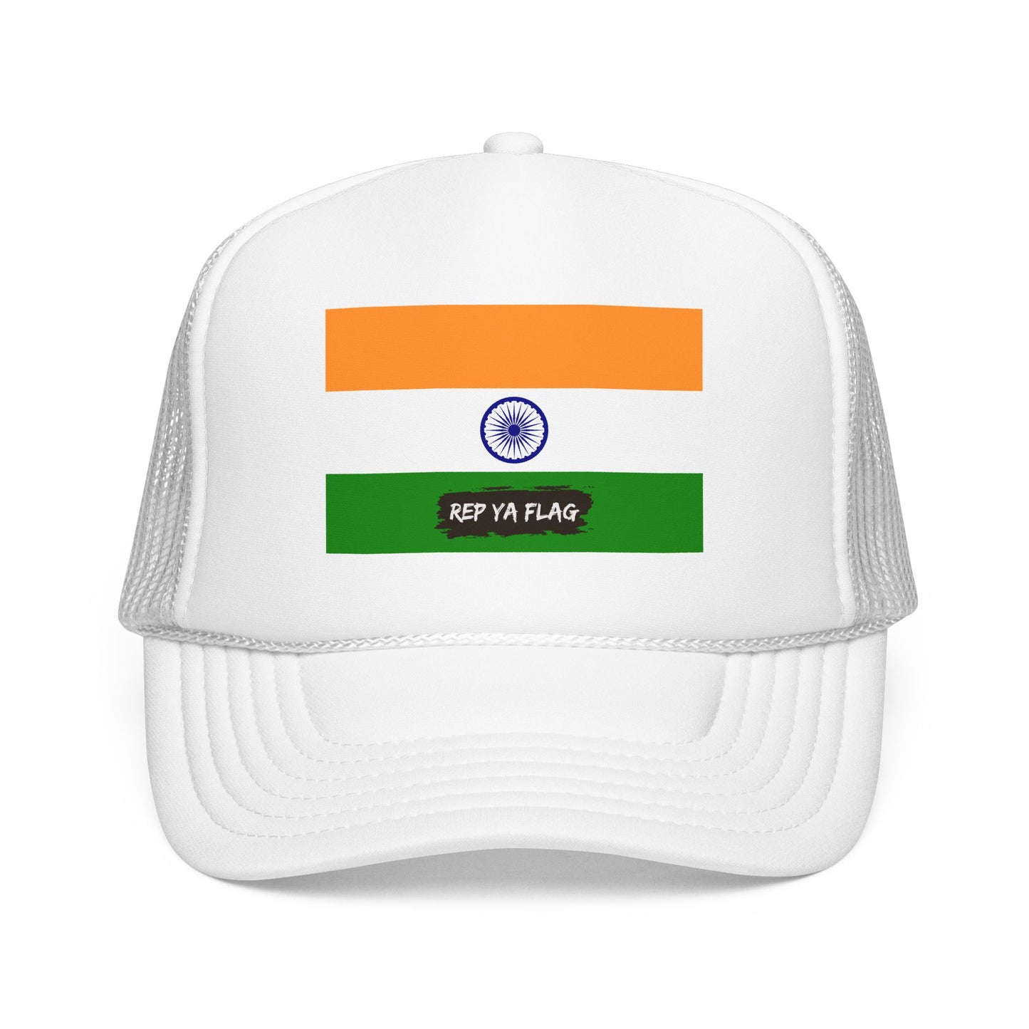 India Flag Foam Trucker Hat | Indian Pride Snapback Cap | Rep Ya Flag