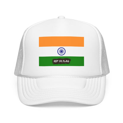 India Flag Foam Trucker Hat | Indian Pride Snapback Cap | Rep Ya Flag
