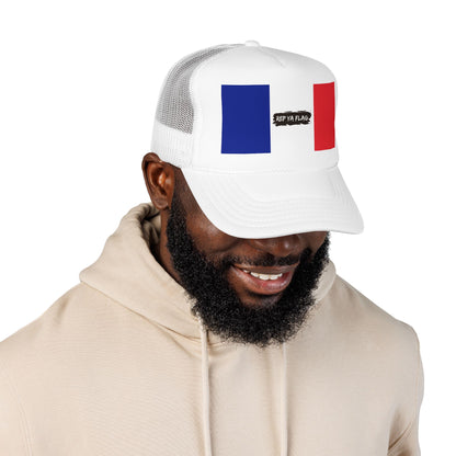 France Flag Foam Trucker Hat | French Pride Snapback Cap | Rep Ya Flag