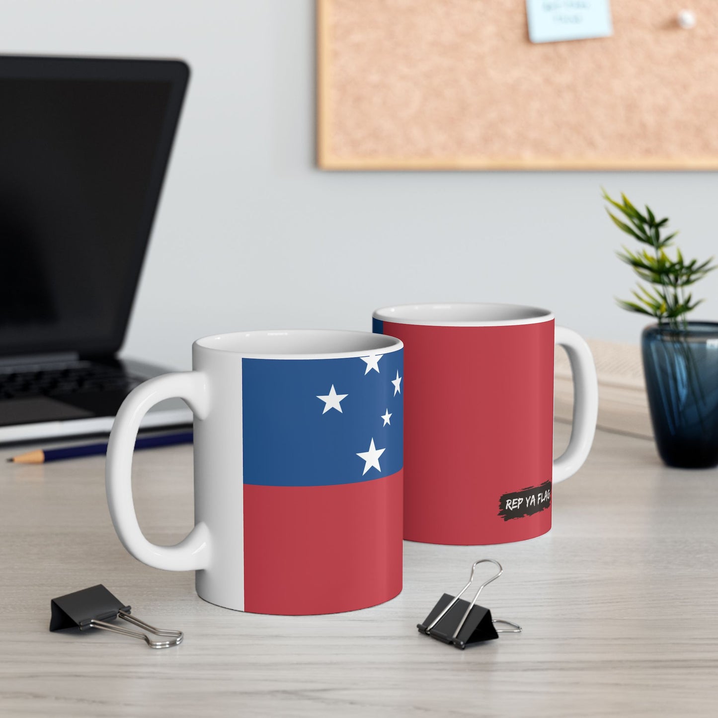 Samoa Flag Coffee Mug 11oz & 15oz | Samoan Heritage Ceramic Mug | Rep Ya Flag