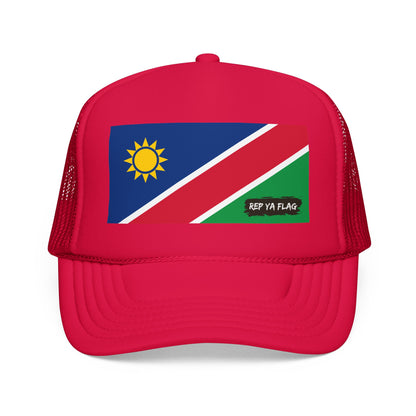 Namibia Flag Foam Trucker Hat | Namibian Pride Snapback Cap | Rep Ya Flag