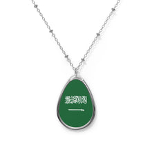 Saudi Arabia Flag Oval Necklace | Saudi Heritage Pendant | Rep Ya Flag