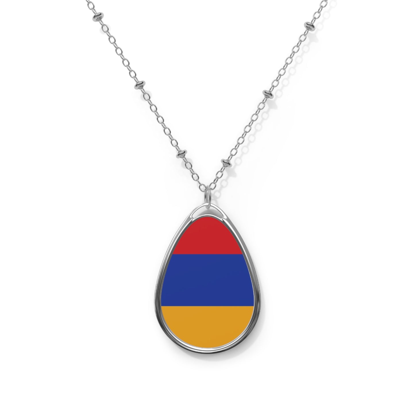 Armenia Flag Oval Necklace | Armenian Pride Patriotic Jewelry | Rep Ya Flag