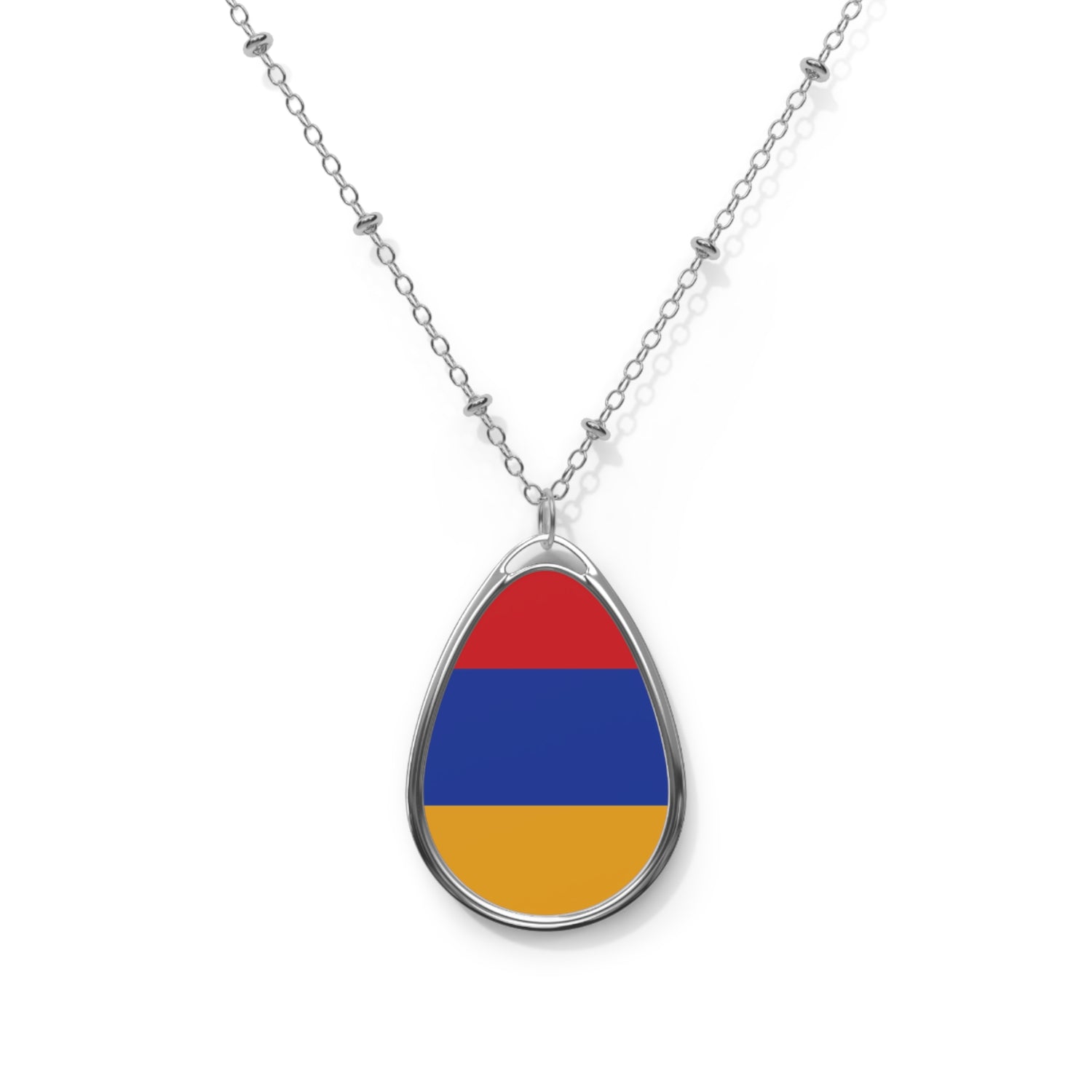 Armenia Flag Oval Necklace | Armenian Pride Patriotic Jewelry | Rep Ya Flag