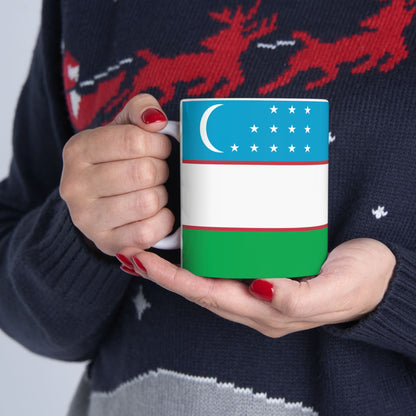 Uzbekistan Flag Coffee Tea Mug 11oz 15oz | Rep Ya Flag Ceramic Mug