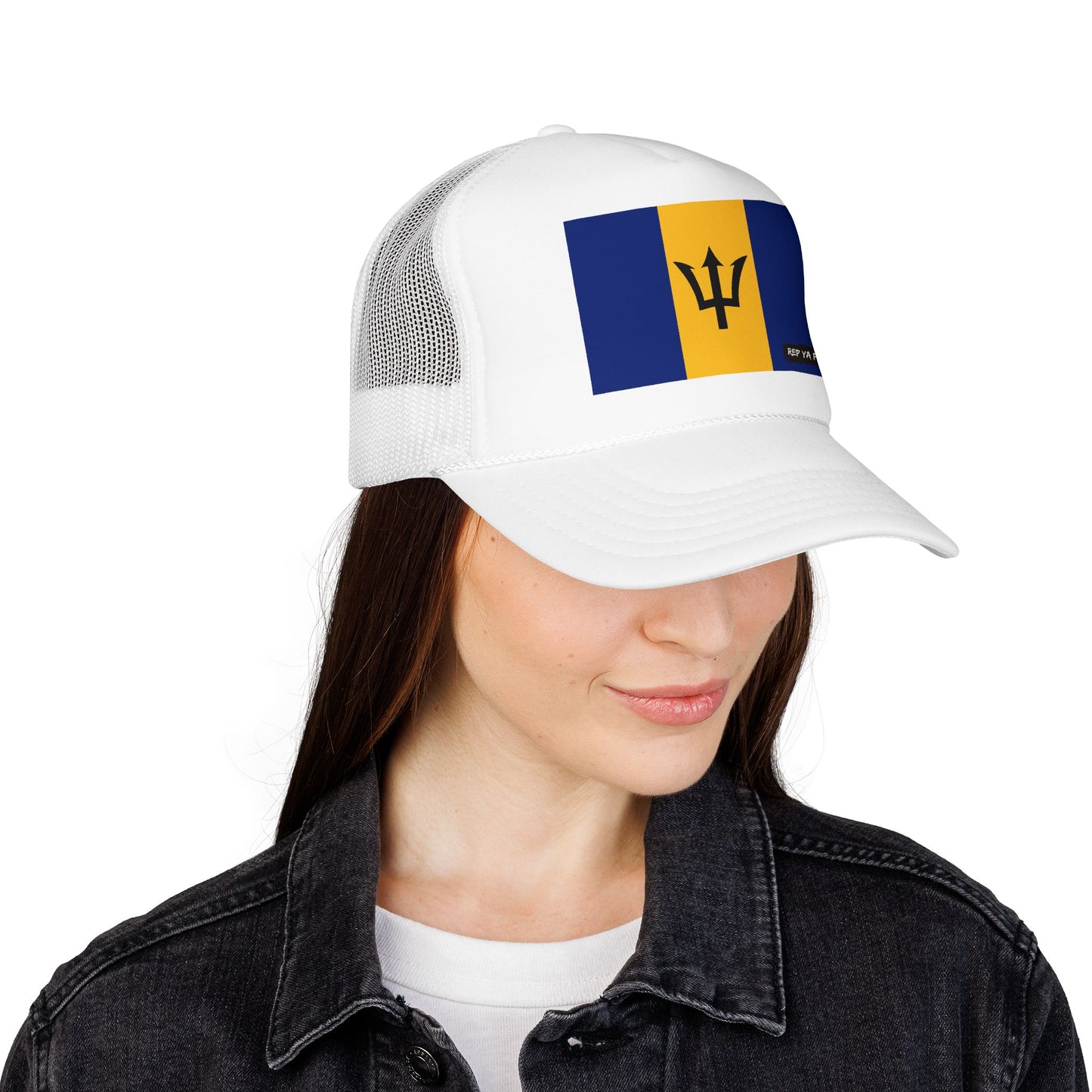 Barbados Flag Foam Trucker Hat | Barbadian Pride Snapback Cap | Rep Ya Flag