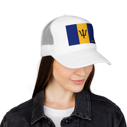Barbados Flag Foam Trucker Hat | Barbadian Pride Snapback Cap | Rep Ya Flag