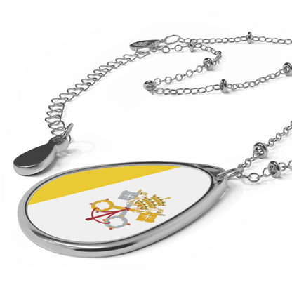 Vatican City Flag Oval Necklace