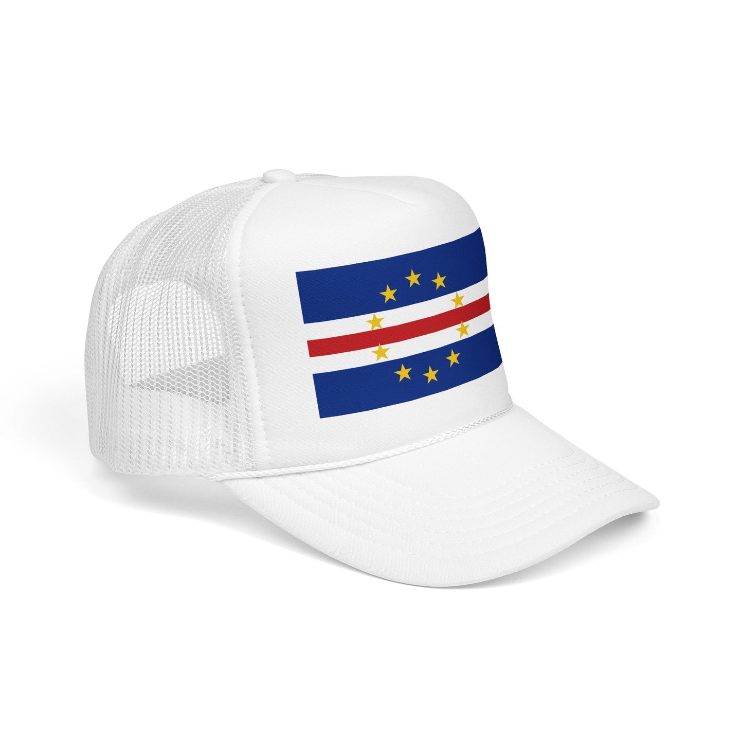 Cabo Verde Flag Foam Trucker Hat | Cape Verde Pride Snapback Cap | Rep Ya Flag