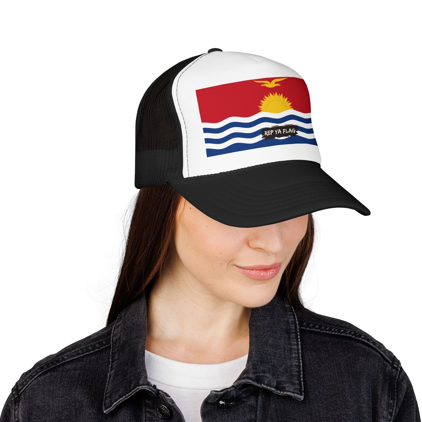Kiribati Flag Foam Trucker Hat | Kiribati Pride Snapback Cap | Rep Ya Flag