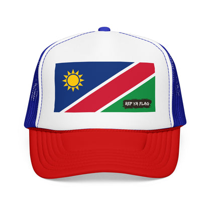 Namibia Flag Foam Trucker Hat | Namibian Pride Snapback Cap | Rep Ya Flag