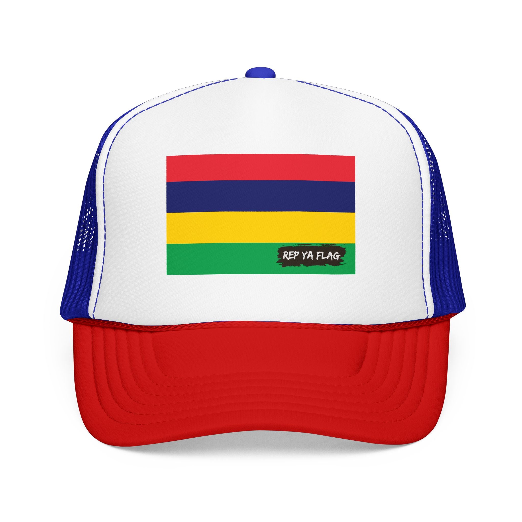 Mauritius Flag Foam Trucker Hat | Mauritian Pride Snapback Cap | Rep Ya Flag