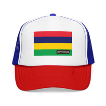 Mauritius Flag Foam Trucker Hat | Mauritian Pride Snapback Cap | Rep Ya Flag