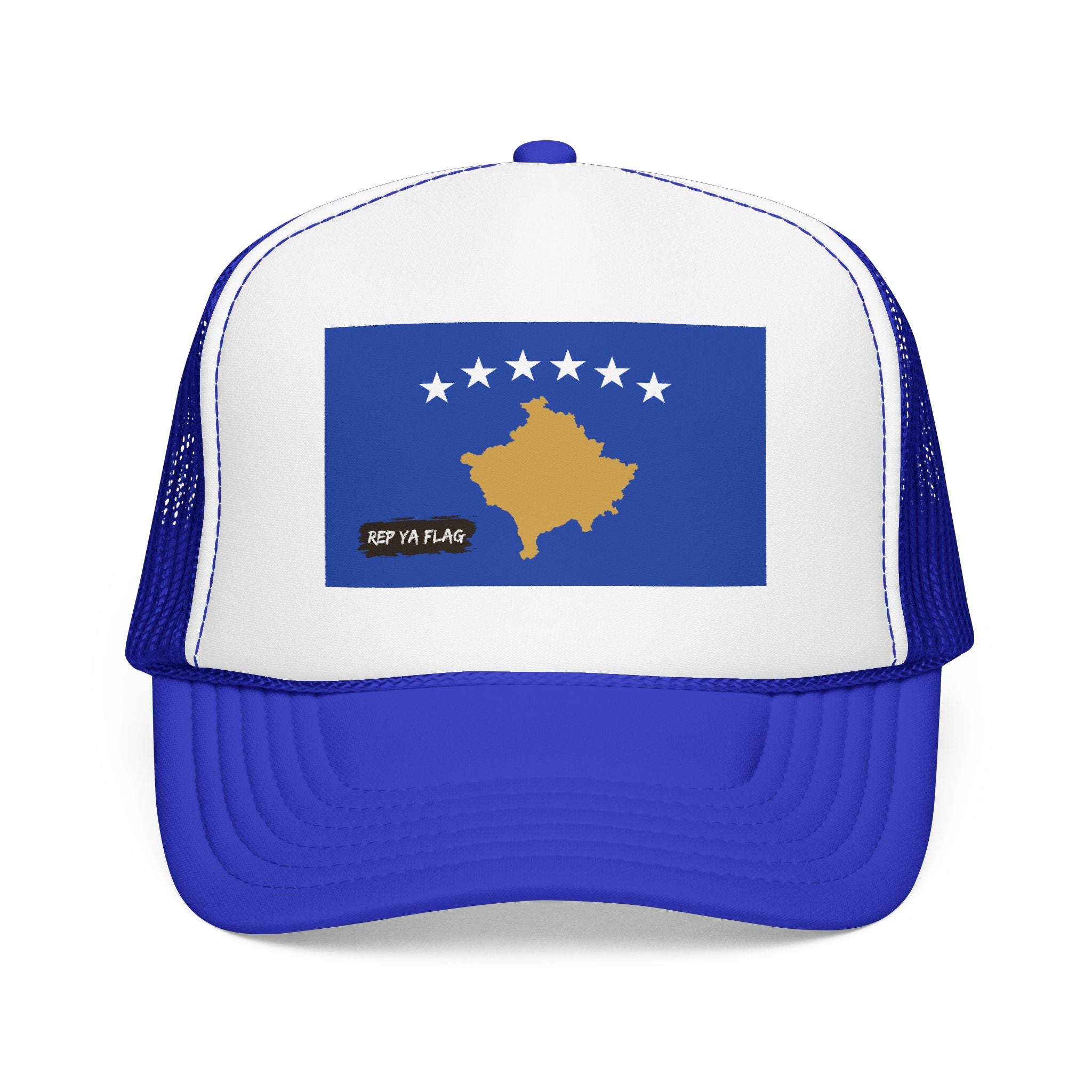 Kosovo Flag Foam Trucker Hat | Kosovar Pride Snapback Cap | Rep Ya Flag
