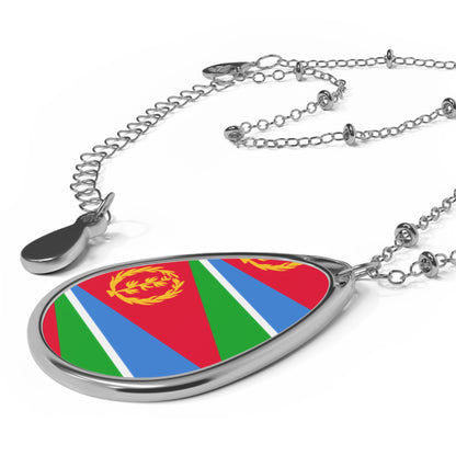 Equatorial Guinea Flag Oval Necklace | Equatoguinean Heritage Pendant | Rep Ya Flag