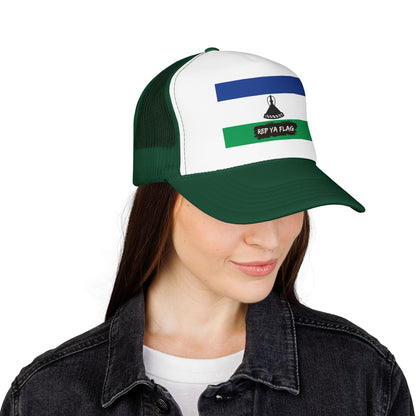 Lesotho Flag Foam Trucker Hat | Basotho Pride Snapback Cap | Rep Ya Flag