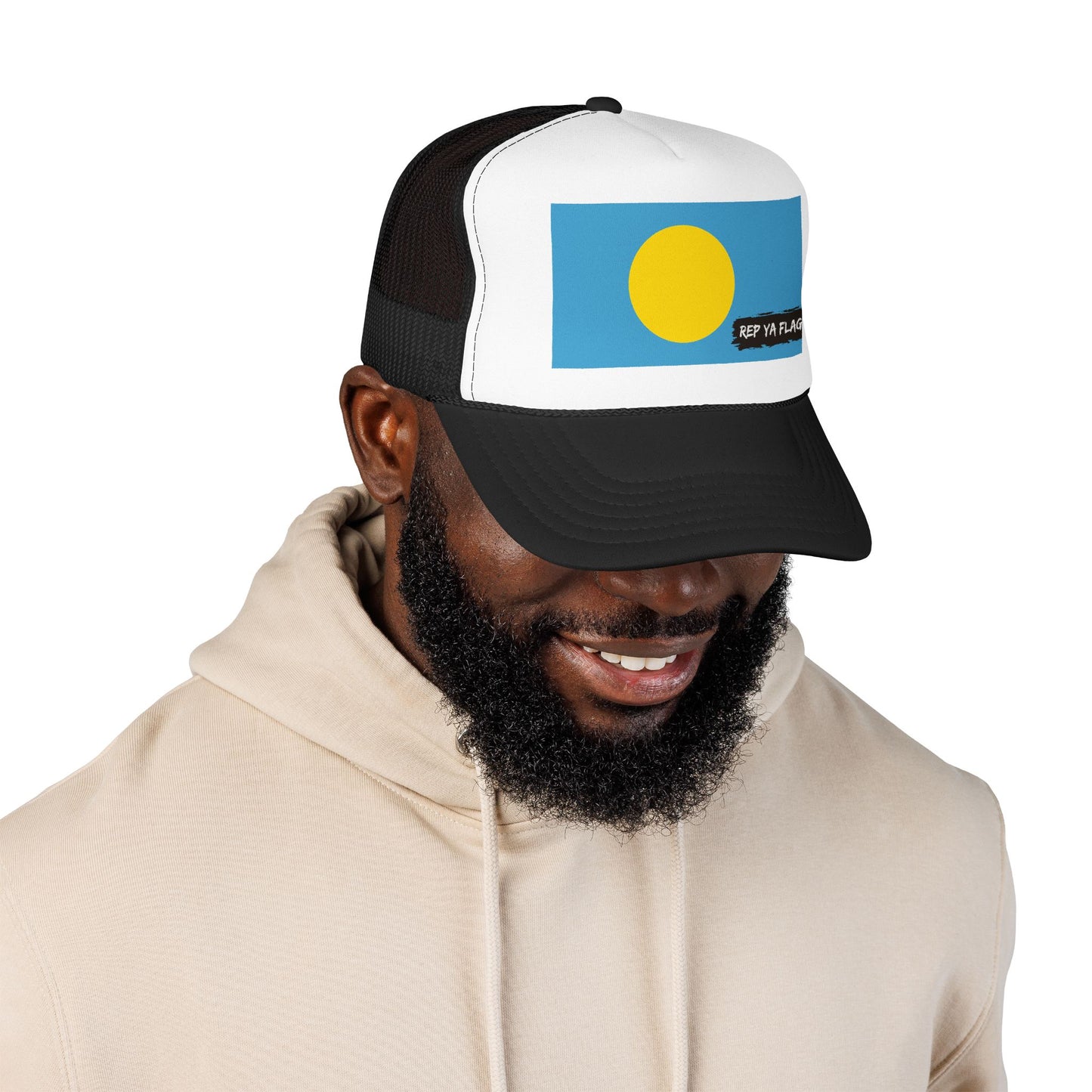 Palau Flag Foam Trucker Hat | Palauan Pride Snapback Cap | Rep Ya Flag