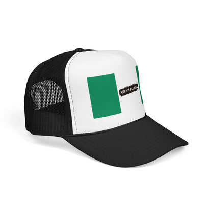 Nigeria Flag Foam Trucker Hat | Nigerian Pride Snapback Cap | Rep Ya Flag