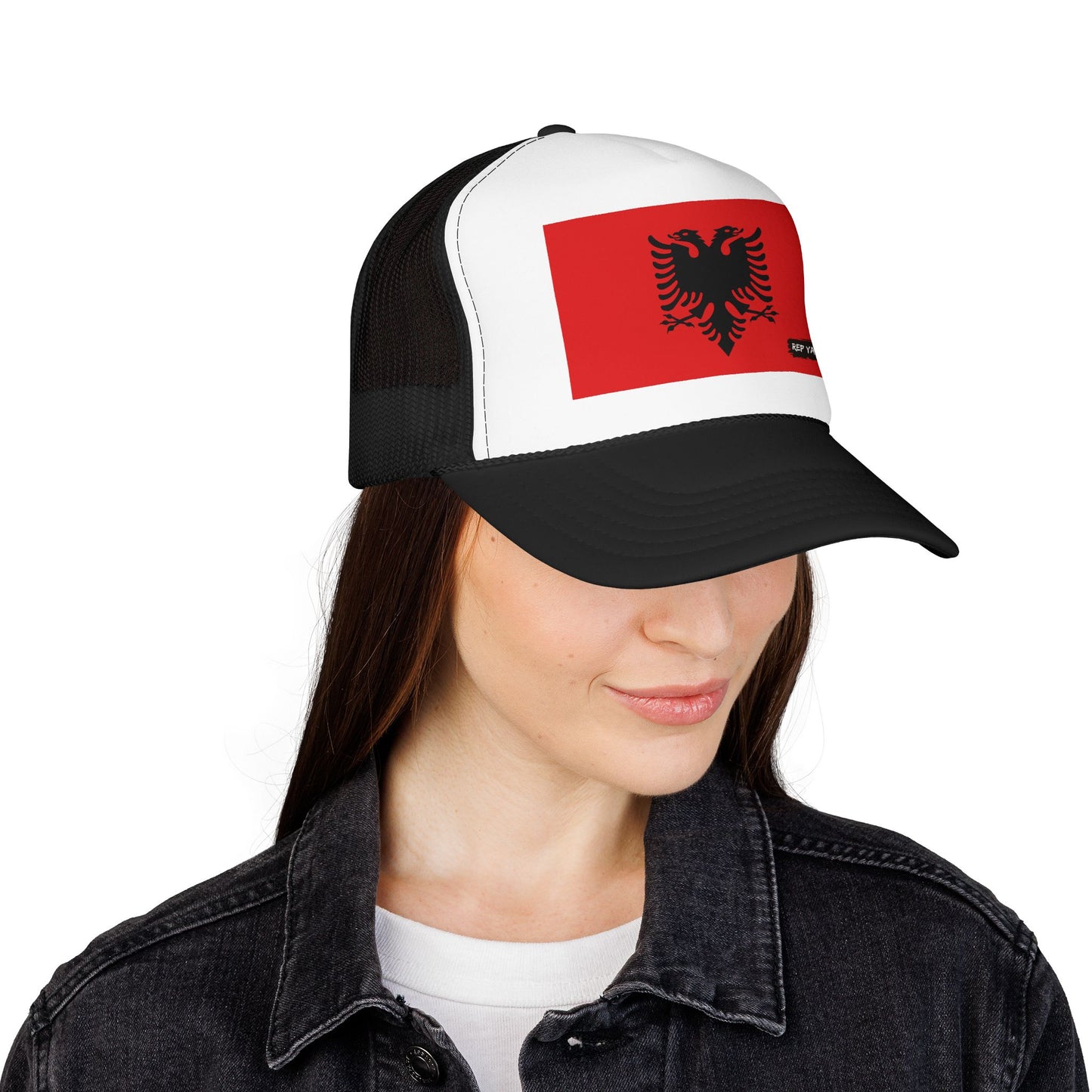 Albania Flag Foam Trucker Hat | Albanian Pride Snapback Cap | Rep Ya Flag