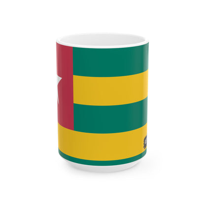 Togo Flag Coffee Tea Mug 11oz 15oz | Rep Ya Flag Ceramic Mug