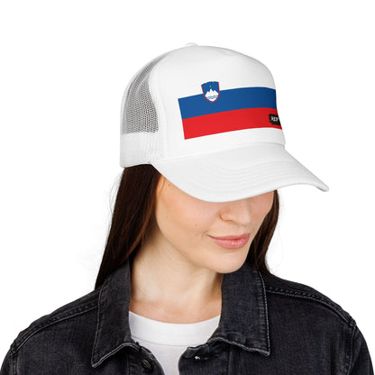Slovenia Flag Foam Trucker Hat | Slovenian Pride Snapback Cap | Rep Ya Flag