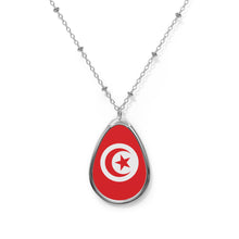 Tunisia Flag Oval Necklace
