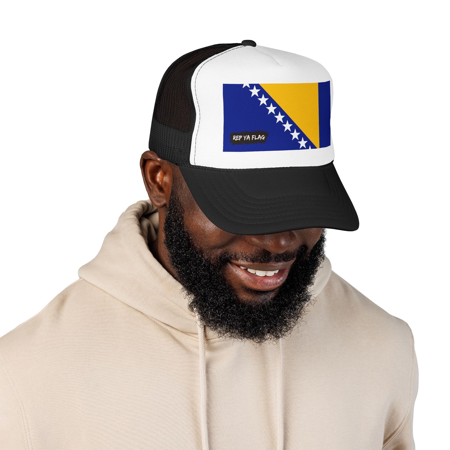 Bosnia and Herzegovina Flag Foam Trucker Hat | Bosnian Pride Snapback Cap | Rep Ya Flag