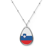 Slovenia Flag Oval Necklace | Slovenian Heritage Pendant | Rep Ya Flag