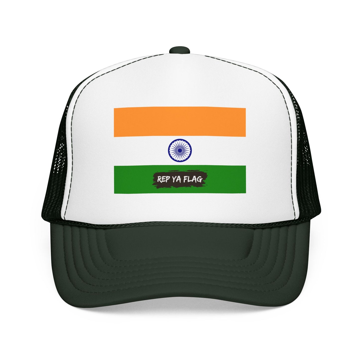 India Flag Foam Trucker Hat | Indian Pride Snapback Cap | Rep Ya Flag