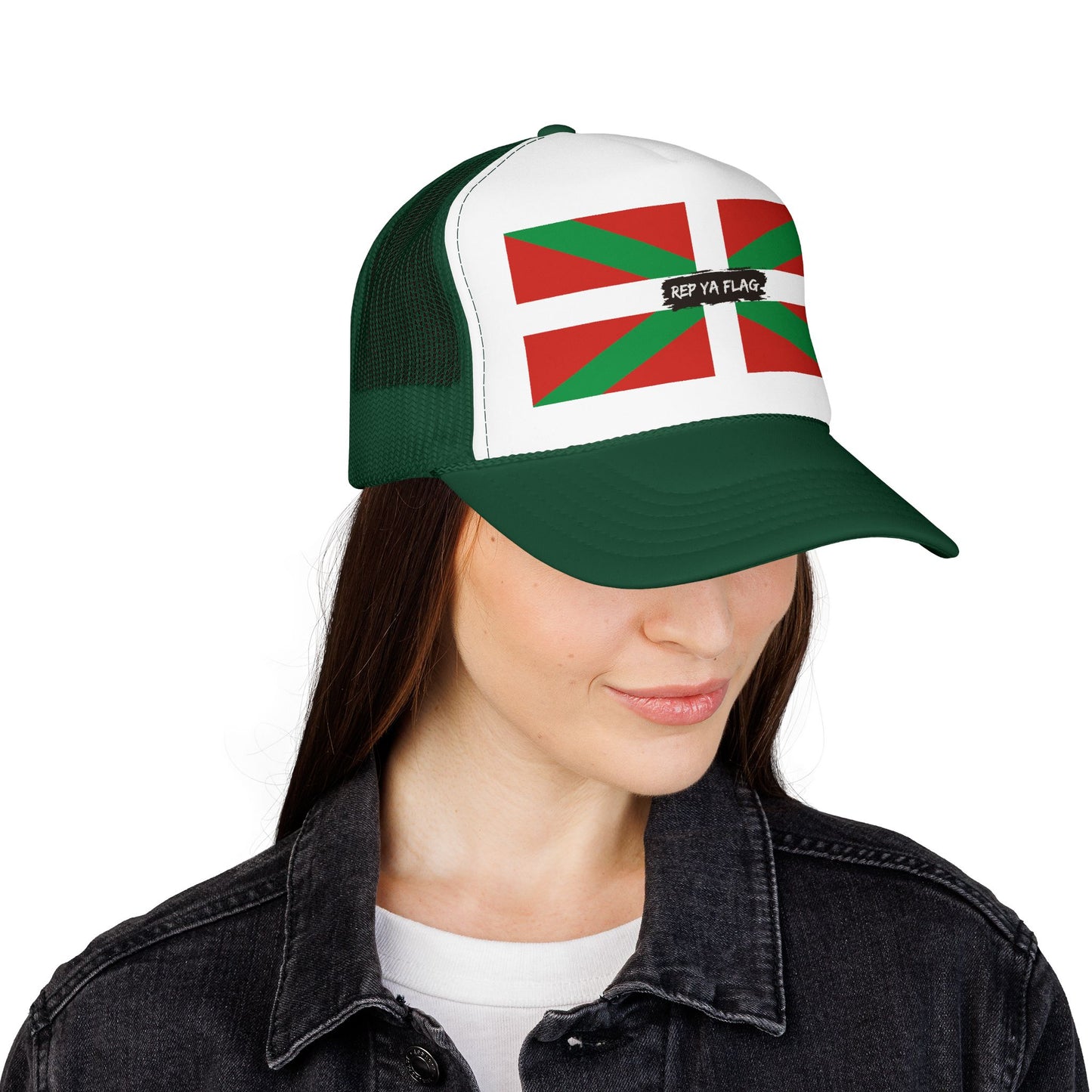 Basque Flag Foam Trucker Hat | Basque Heritage Snapback Cap | Rep Ya Flag