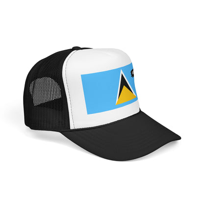 Saint Lucia Flag Foam Trucker Hat | Saint Lucian Pride Snapback Cap | Rep Ya Flag