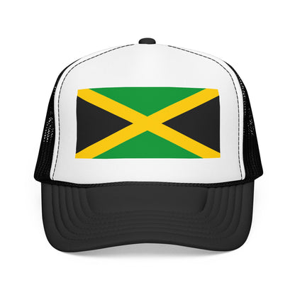 Jamaica Flag Foam Trucker Hat | Jamaican Pride Snapback Cap | Rep Ya Flag