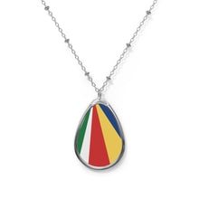 Seychelles Flag Oval Necklace | Seychellois Heritage Pendant | Rep Ya Flag