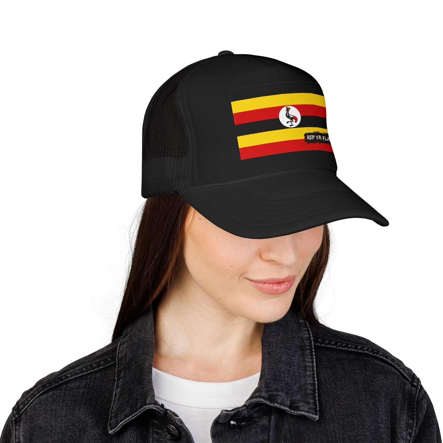 Uganda Flag Foam Trucker Hat | Rep Ya Flag design