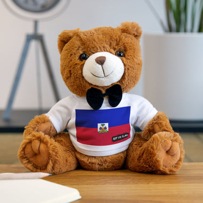 Haiti Flag Teddy Bear | Haitian Heritage Plush Gift | Rep Ya Flag