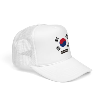 South Korea Flag Foam Trucker Hat | Korean Heritage Snapback Cap | Rep Ya Flag