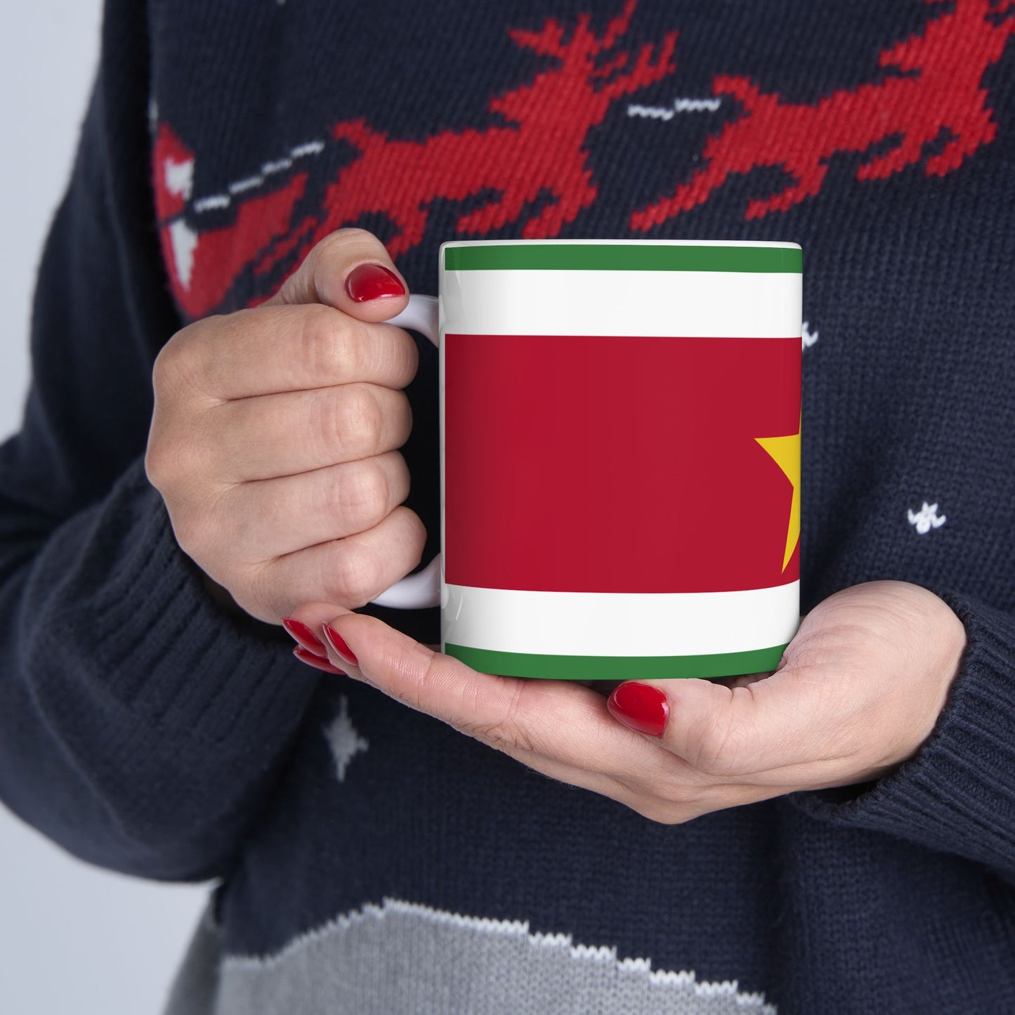 Suriname Flag Coffee Tea Mug 11oz 15oz | Rep Ya Flag Ceramic Mug
