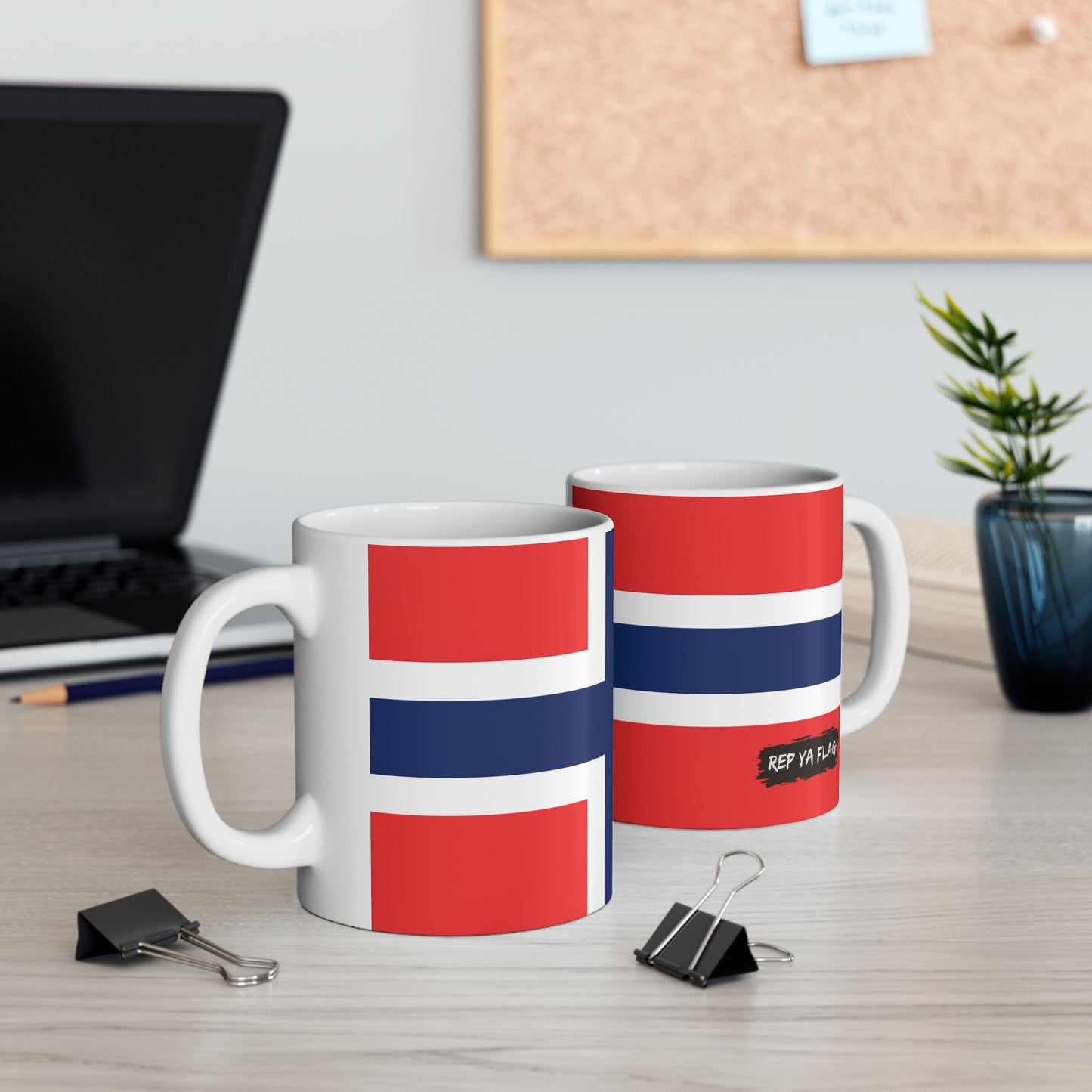 Norway Flag Coffee Tea Mug 11oz 15oz | Rep Ya Flag Ceramic Mug