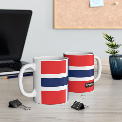 Norway Flag Coffee Tea Mug 11oz 15oz | Rep Ya Flag Ceramic Mug