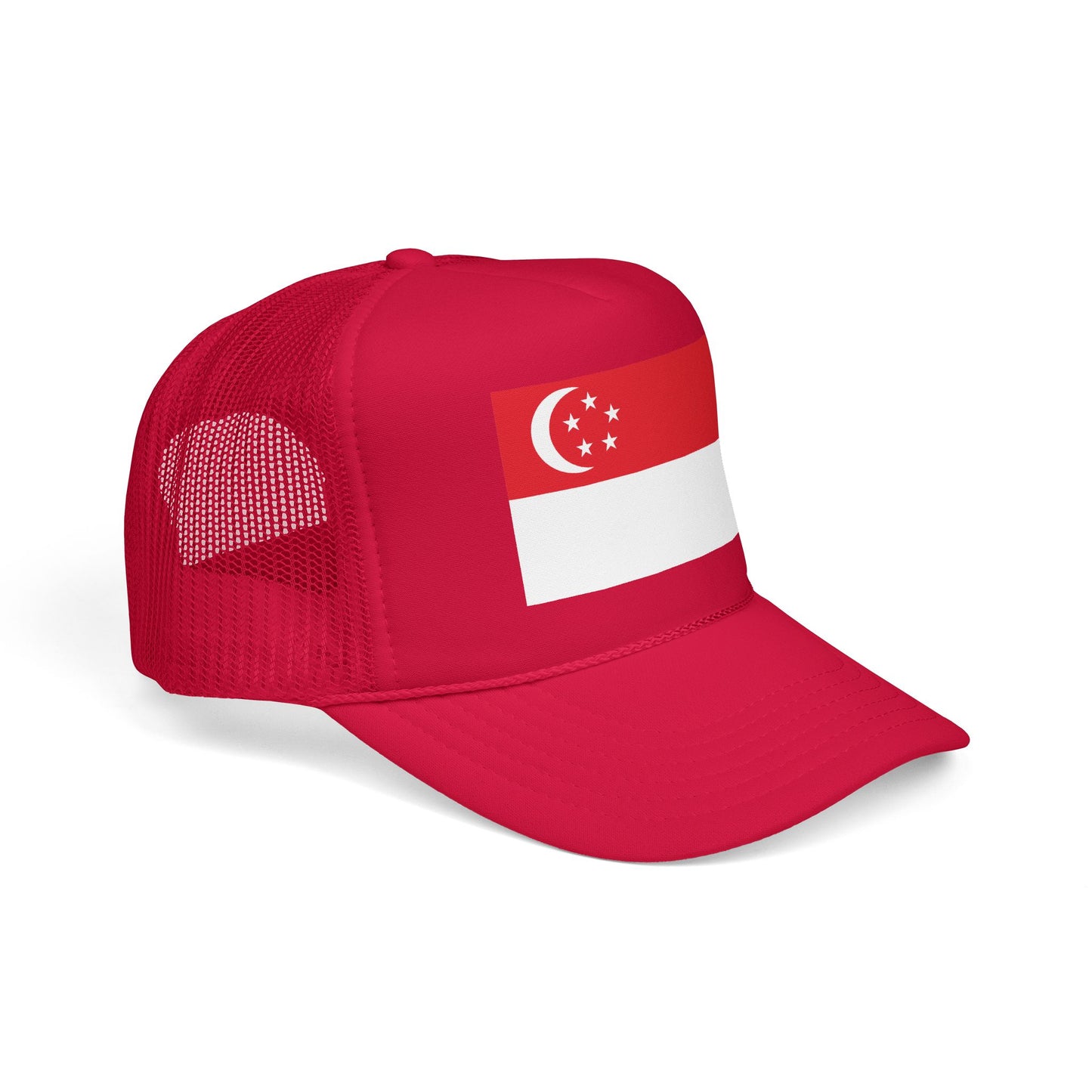 Singapore Flag Foam Trucker Hat | Singaporean Pride Snapback Cap | Rep Ya Flag