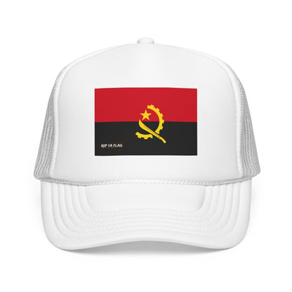 Angola Flag Foam Trucker Hat | Angolan Pride Snapback Cap | Rep Ya Flag