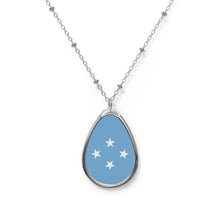 Micronesia Flag Oval Necklace | Micronesian Heritage Jewelry | Rep Ya Flag Pendant Necklace