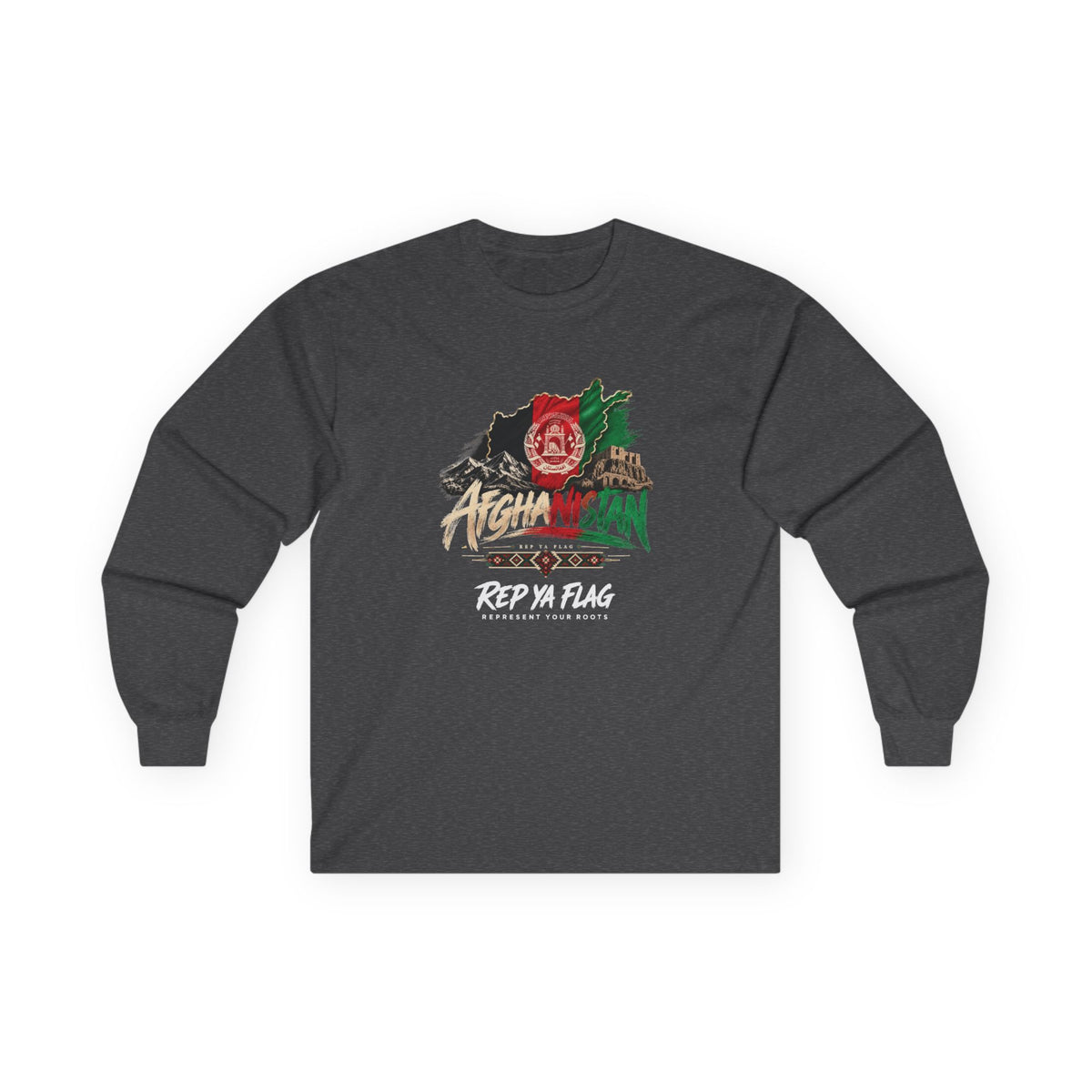 Afghan Pride Long Sleeve Tee — "Rep Ya Flag" Graphic