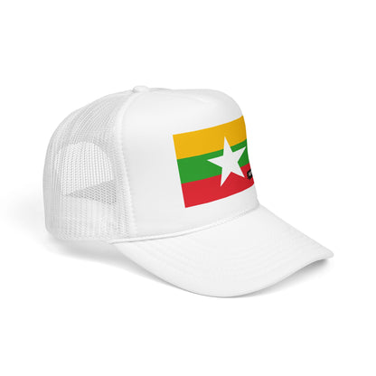 Myanmar Flag Foam Trucker Hat | Burmese Pride Snapback Cap | Rep Ya Flag
